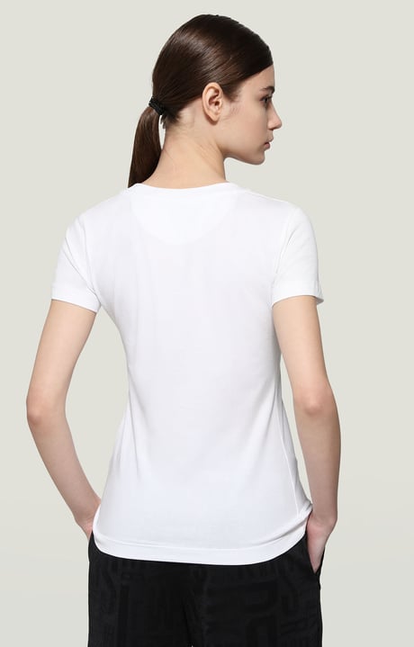 Women's T-shirt with contrast logo, OPTICAL WHITE Women's T-shirt with contrast logo, OPTICAL WHITE, hi-res-1
