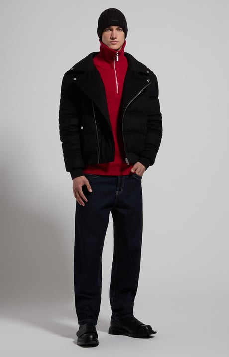 Men’s quilted wool jacket, BLACK, hi-res-1