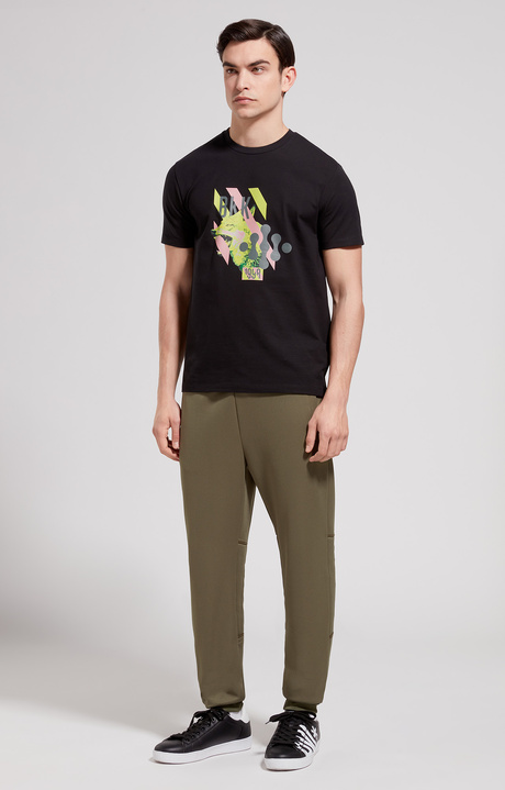 Men's slim fit maxi print T-shirt, BLACK, hi-res-1