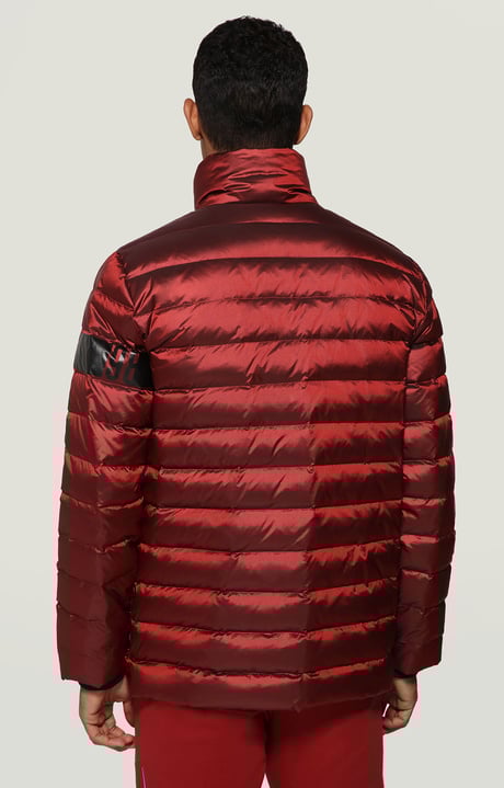 Men's puffer jacket quilted with logo, RED Men's puffer jacket quilted with logo, RED, hi-res-1