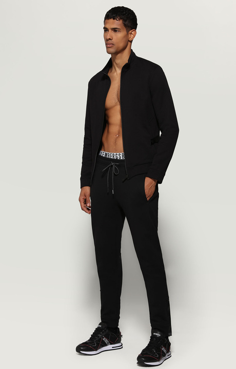 Men's sweatpants with lower leg accent, BLACK, hi-res-1