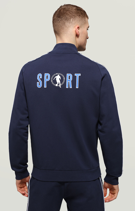 Men's print sweatshirt, BLUE, hi-res-1