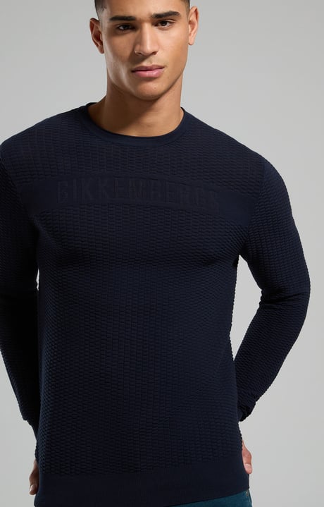 Men's textured knit pullover, BLACK IRIS, hi-res-1