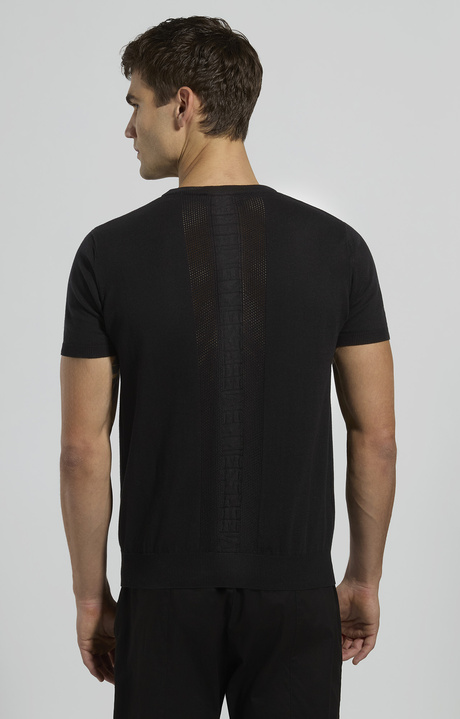 Men's short-sleeve knit sweater, BLACK, hi-res-1