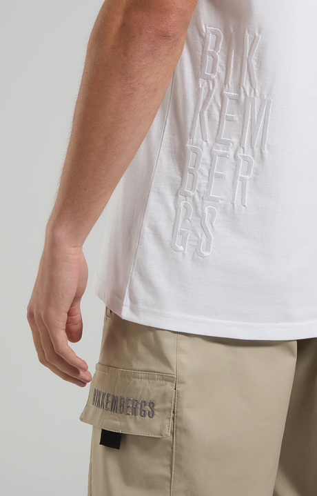 Embroidered men's T-shirt, WHITE, hi-res-1