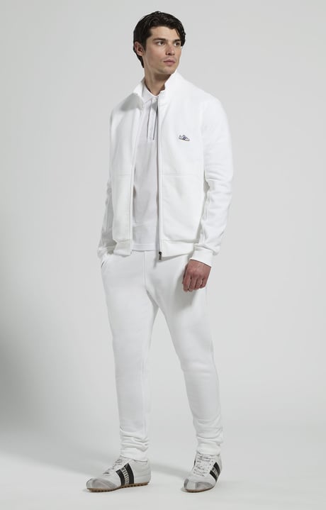 Men&rsquo;s joggers with embroidered flap, WHITE, hi-res-1