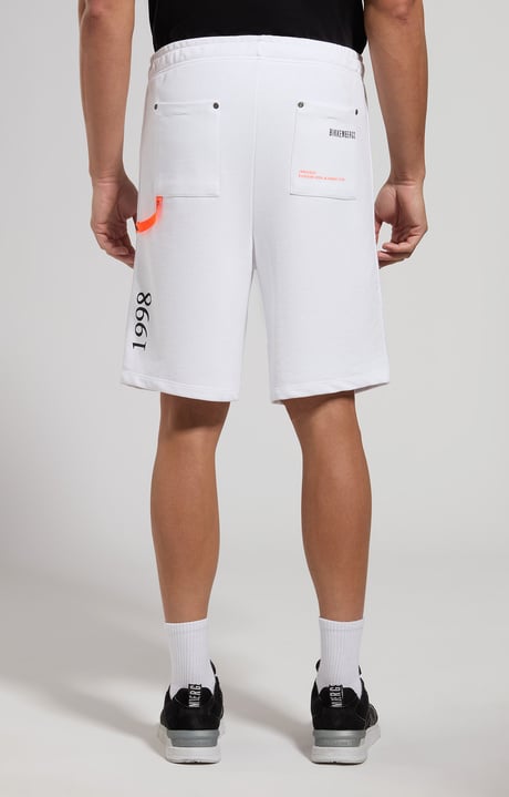 Men's fleece shorts, WHITE, hi-res-1