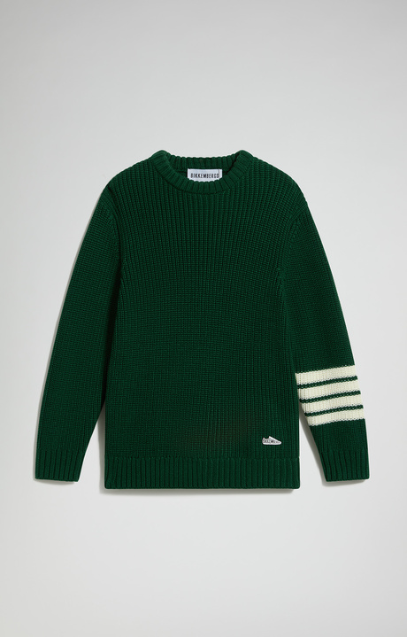 Boys' Crew Neck Sweater, HUNTER GREEN, hi-res-1
