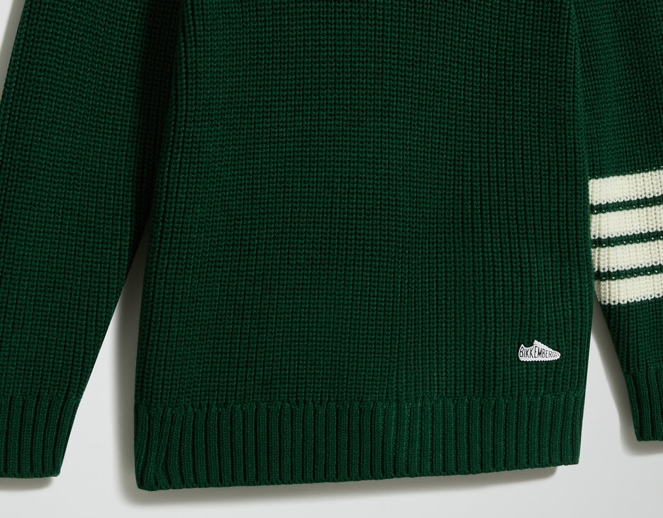 Boys' Crew Neck Sweater, HUNTER GREEN, hi-res-1