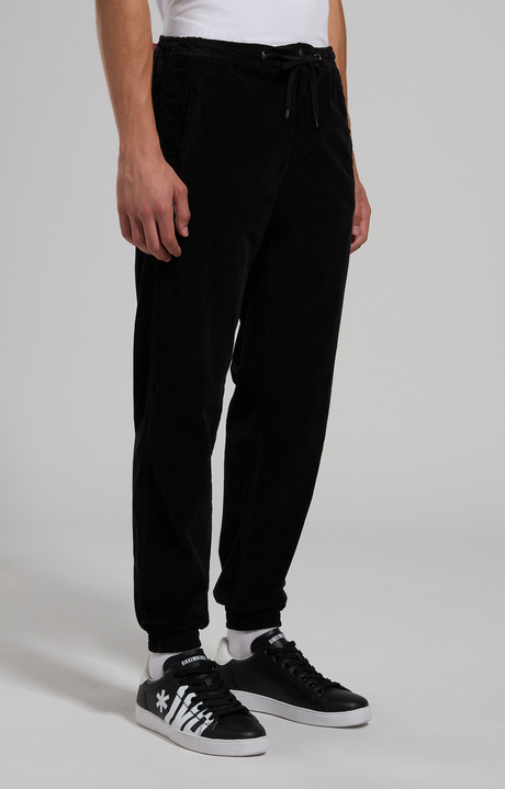 Men's velvet joggers, BLACK, hi-res-1