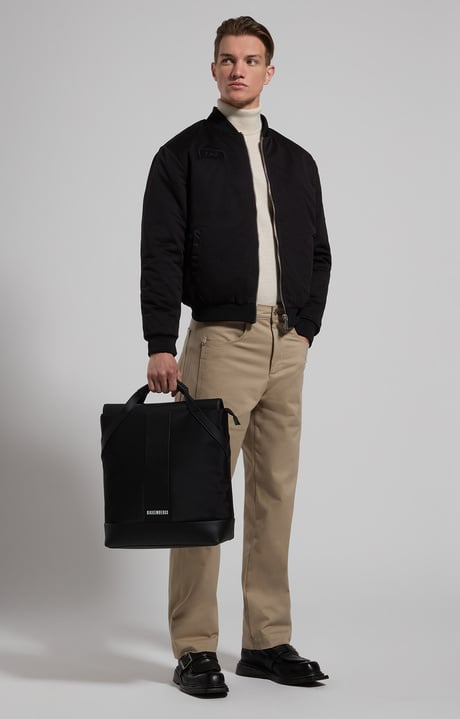 Mesh bomber jacket for men, BLACK, hi-res-1