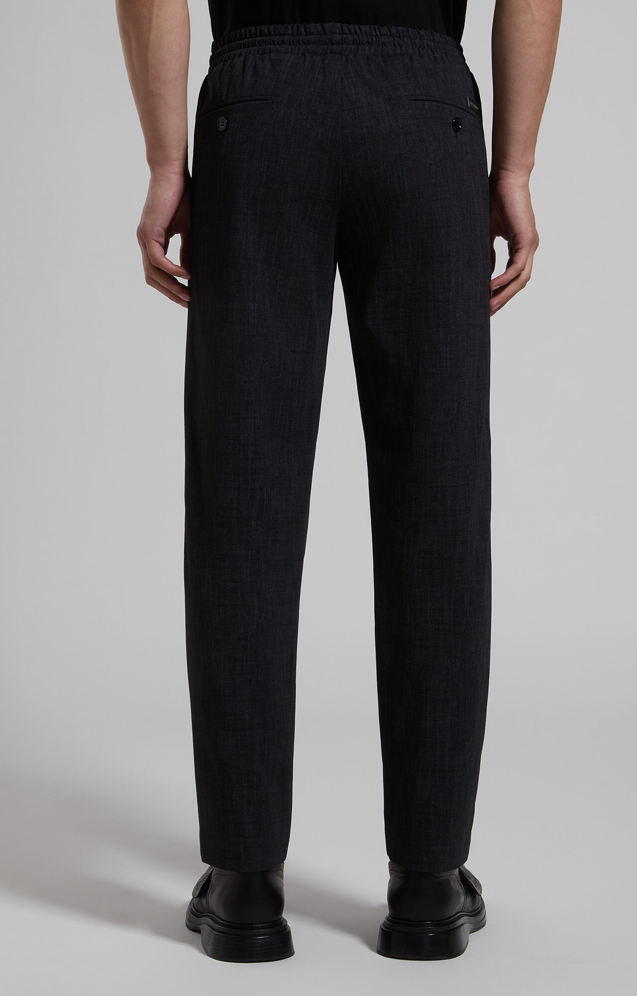 DIRK BIKKEMBERGS HOMMES コットン スラックス Dirk Bikkembergs dark blue trousers with integrated denim