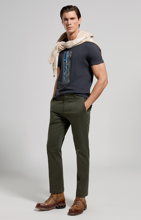 Men's slim fit print T-shirt, BLUE GRAPHITE, hi-res-1