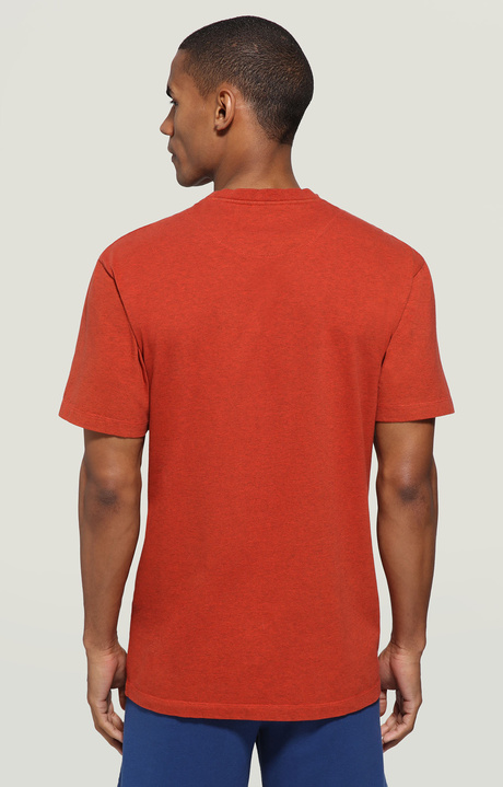 T-shirt uomo stampa gommata, ORANGE, hi-res-1