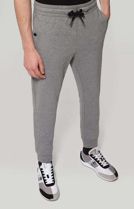 bikkembergs Grey Sweatpants with rubberized patch