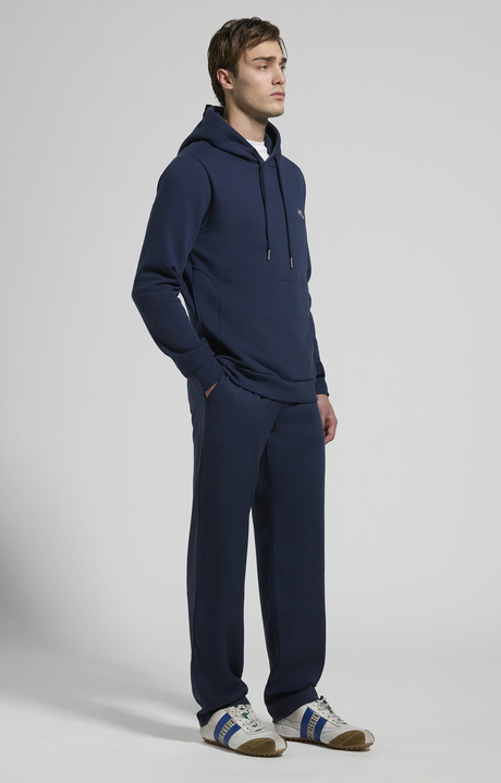 Men&rsquo;s hooded sweatshirt with embroidery, BLACK IRIS, hi-res-1