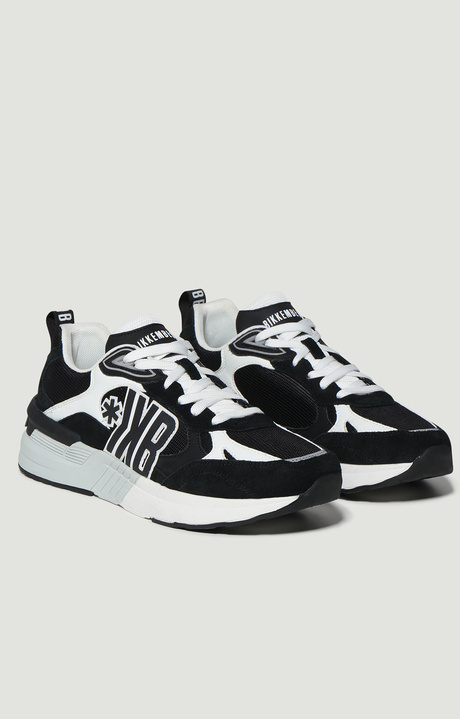 Men's double lace sneakers - Dunga M, BLACK/WHITE, hi-res-1