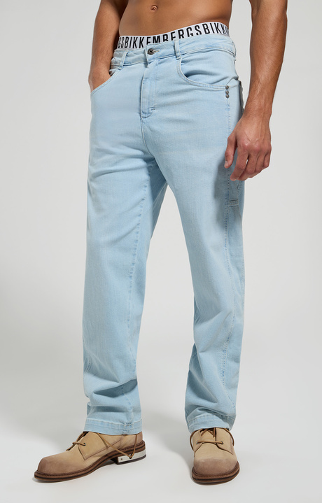 Wide fit men's jeans, L6 BLUE DENIM, hi-res-1