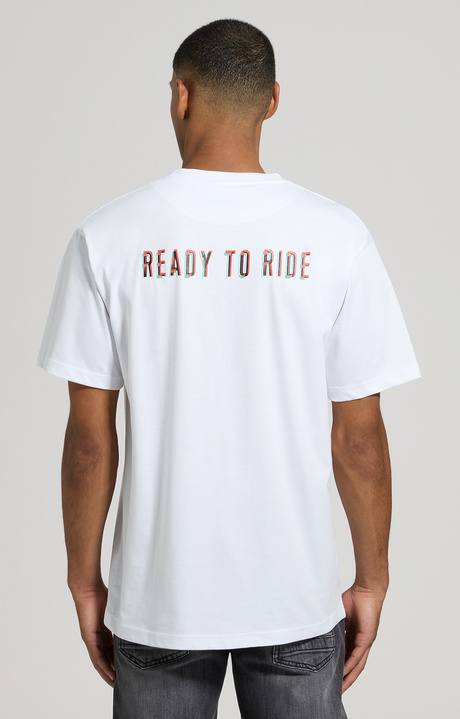Men's Ready to Ride print T-shirt, WHITE, hi-res-1