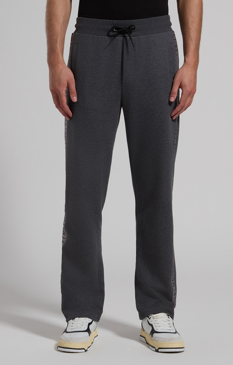 Men's open-hem sweatpants, DARK GREY MELANGE, hi-res-1