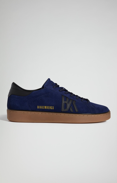 Men's Recoba M distressed leather sneakers, NAVY, hi-res-1