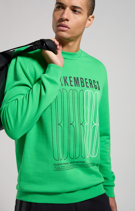 Men's round neck sweatshirt, CLASSIC GREEN, hi-res-1