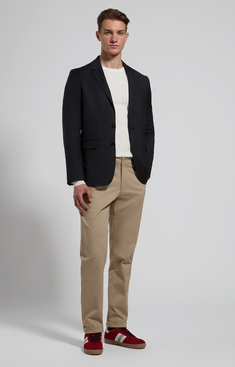 Men’s pants in stretch gabardine, SILVER BIRCH, hi-res-1