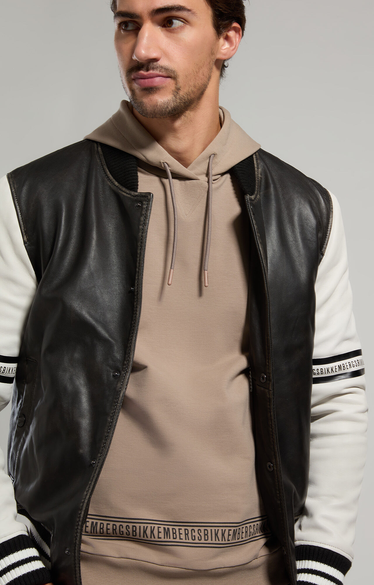 Leather varsity jacket mens outlet