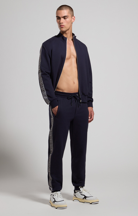 Men's joggers with ribbed cuffs, BLACK IRIS, hi-res-1