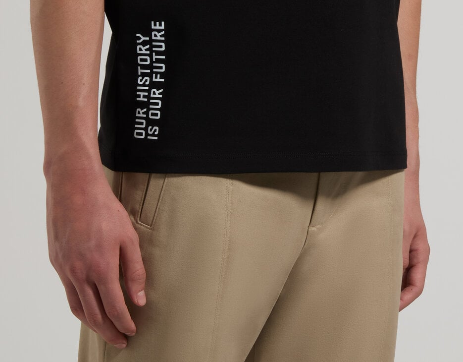 Slim fit men’s T-shirt with “Pioneer” print, BLACK Slim fit men’s T-shirt with “Pioneer” print, BLACK, hi-res-1