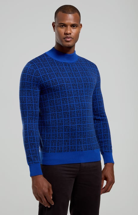 Men’s turtleneck with all-over logo, BLACK IRIS Men’s turtleneck with all-over logo, BLACK IRIS, hi-res-1