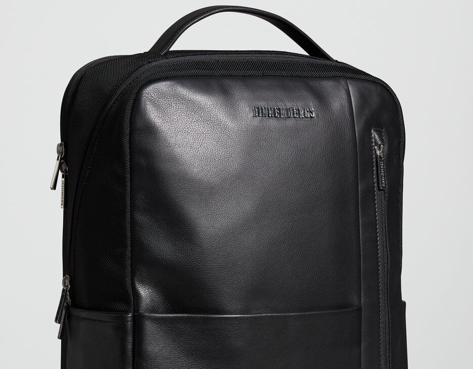 Blake men's leather backpack, BLACK Blake men's leather backpack, BLACK, hi-res-1