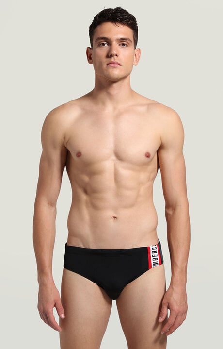 bikkembergs Black Boys' swim briefs with tape