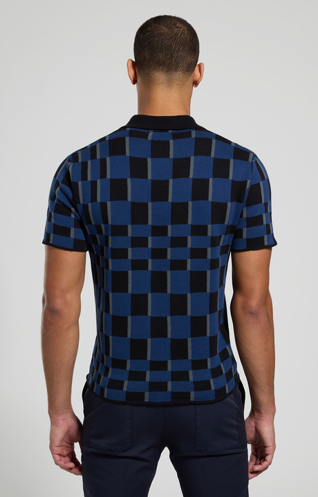 Men's knit polo , BLACK/NAVY/GUNMETAL, hi-res-1