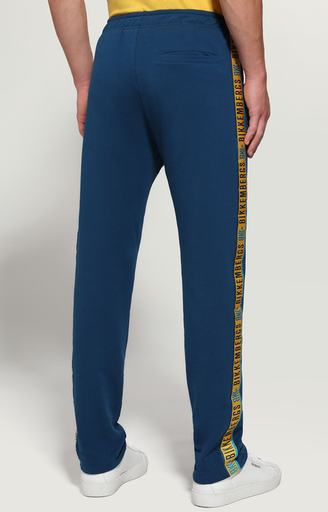 Men's joggers with jacquard tape, TURQUOISE, hi-res-1