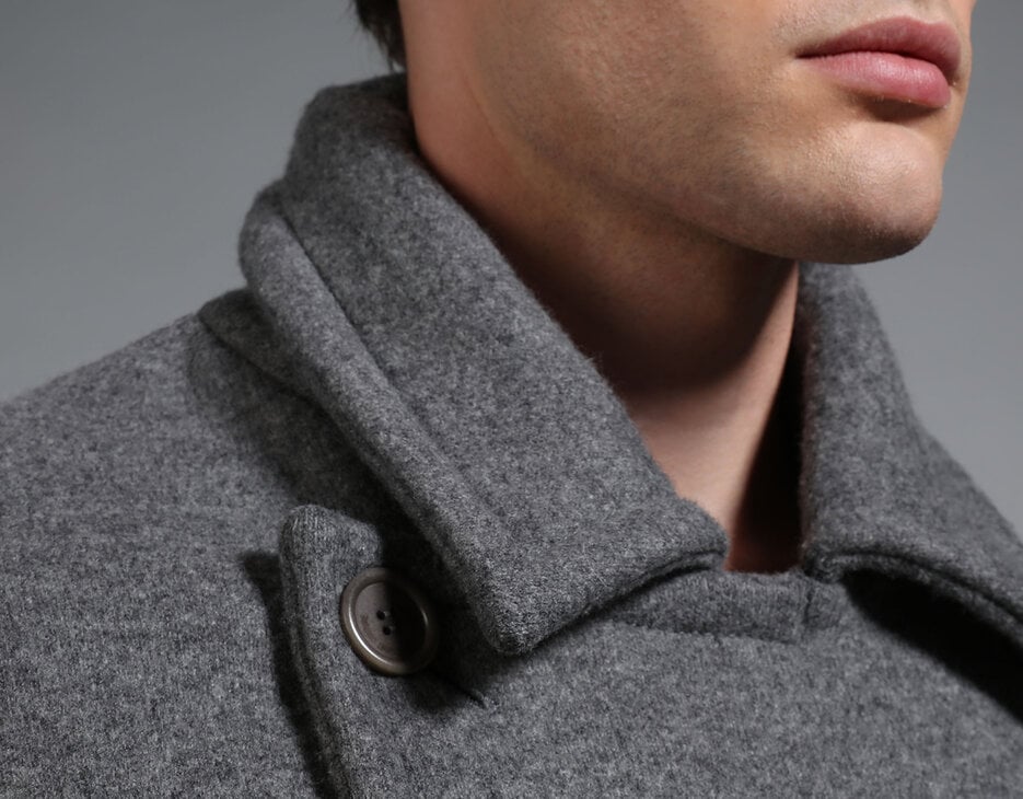 Men's grey double breasted coat, GREY Men's grey double breasted coat, GREY, hi-res-1