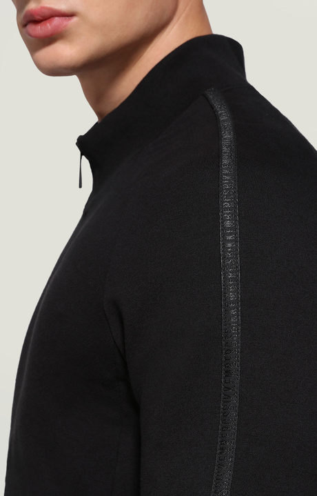 Felpa uomo con zip, BLACK, hi-res-1