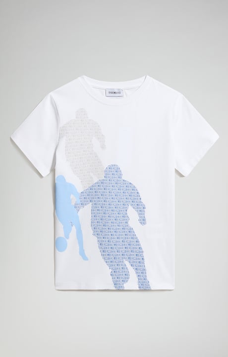 Junior's T-shirt with football print, WHITE Junior's T-shirt with football print, WHITE, hi-res-1