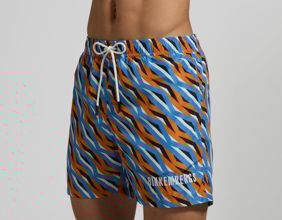 Space-saving men's swim shorts , ORANGE Space-saving men's swim shorts , ORANGE, hi-res-1