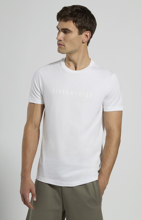 Men's tonal print T-shirt, WHITE, hi-res-1