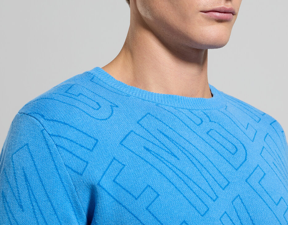 Men's jacquard knit pullover, SILVER LAKE BLUE Men's jacquard knit pullover, SILVER LAKE BLUE, hi-res-1