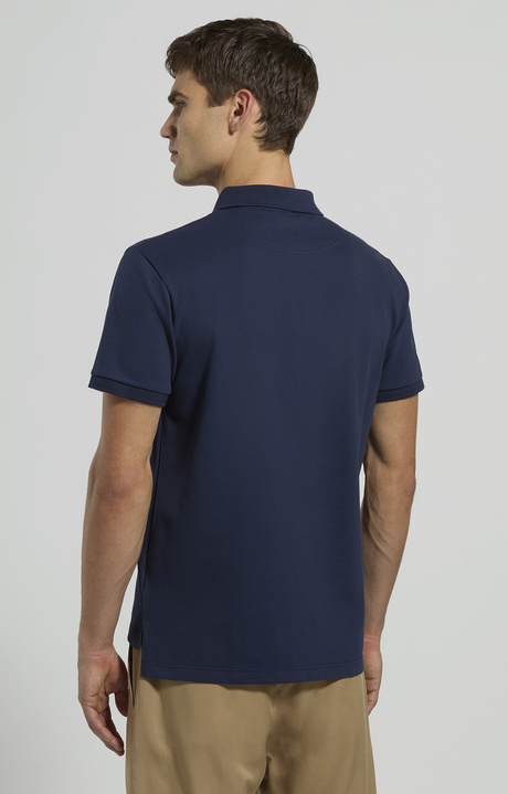 Men's polo with logo tape detail, BLACK IRIS, hi-res-1