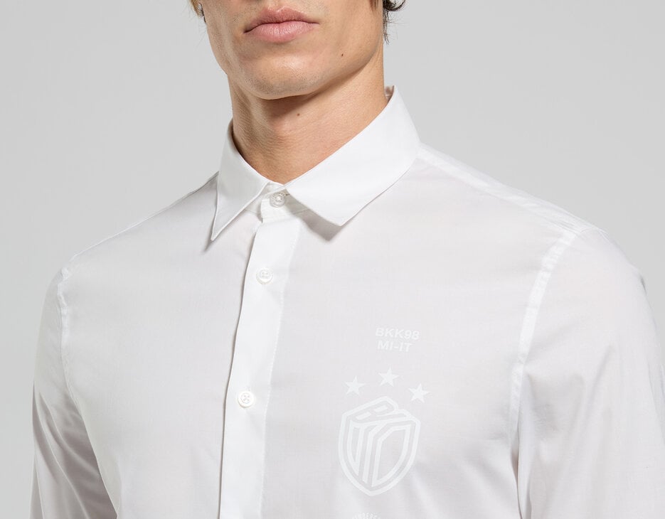 Slim fit men's print shirt, WHITE Slim fit men's print shirt, WHITE, hi-res-1