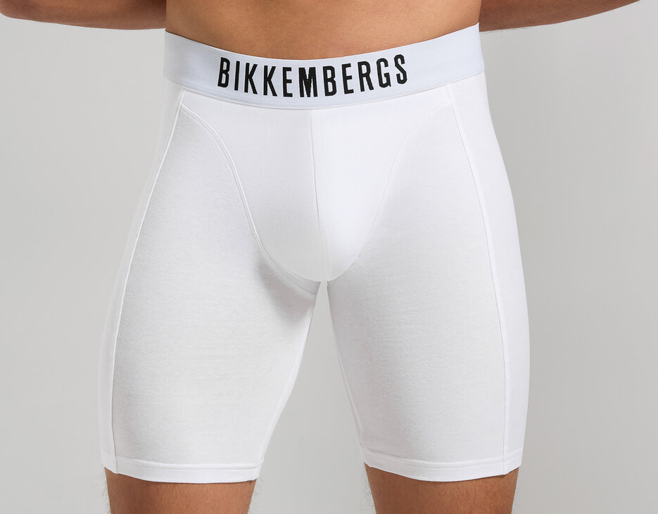 Men's long boxer briefs, WHITE Men's long boxer briefs, WHITE, hi-res-1