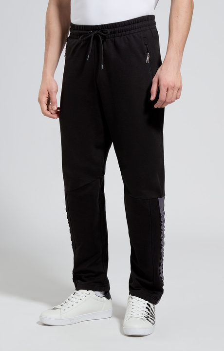 Men's joggers with raised logo, METEORITE BLACK, hi-res-1