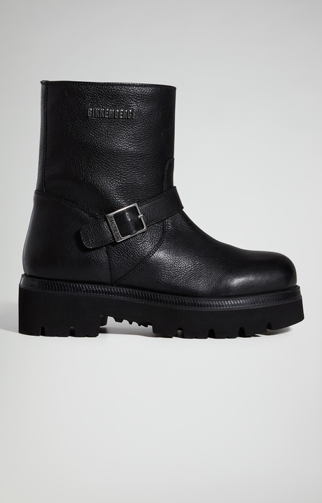 Women's Dress W pebbled leather ankle boots, BLACK, hi-res-1