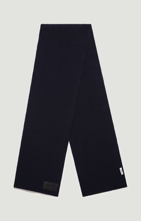 Men's scarf with patch 25x180 cm, NAVY Men's scarf with patch 25x180 cm, NAVY, hi-res-1