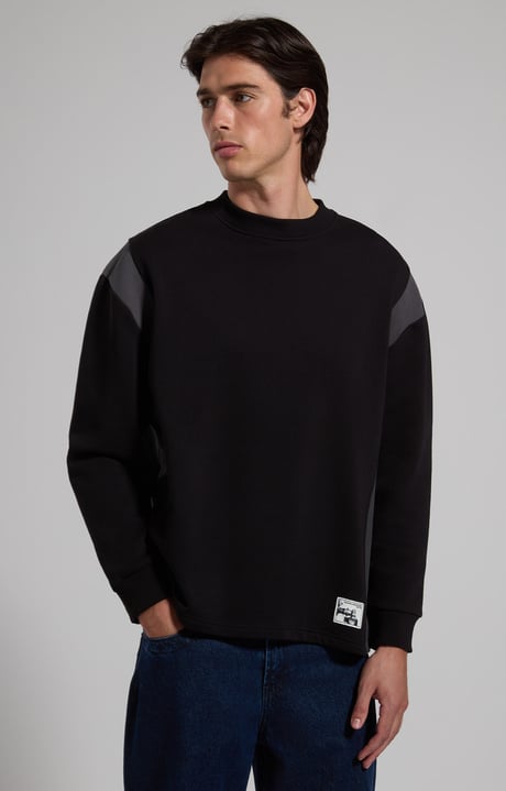 Men's twill sweatshirt, BLACK Men's twill sweatshirt, BLACK, hi-res-1