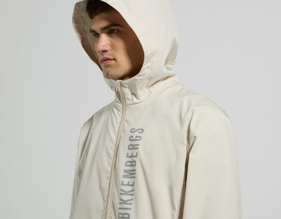 Men's reflective logo jacket, MARSHMALLOW, hi-res-1