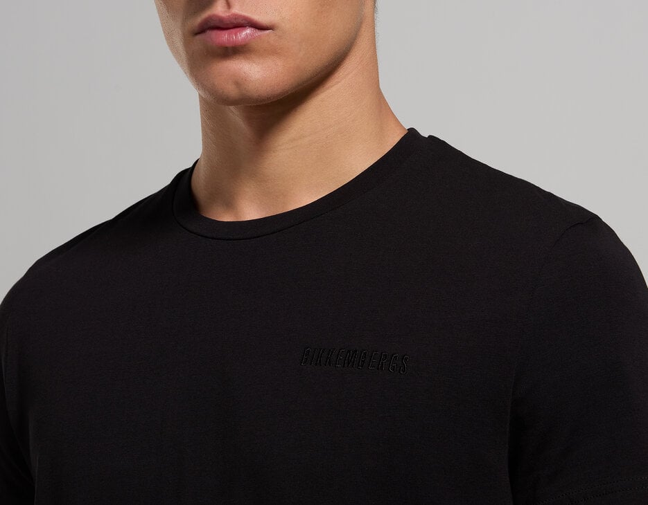 Men's embroidered logo T-shirt, BLACK Men's embroidered logo T-shirt, BLACK, hi-res-1